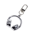 Porte-clés créatif en forme de casque argenté poli avec un fermoir mousqueton - Argent Métallisé