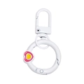 Mousqueton coeur blanc avec breloque coeur rose et jaune pour porte-clés et sacs - Blanc