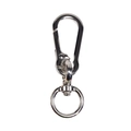 Zilveren metalen karabijnhaak sleutelhanger met 360 graden draaibare ring en haak - Wit K/Zilver