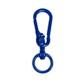 Helderblauwe metalen karabijnhaak met draaibare ring voor DIY sleutelhanger - Saffierblauw