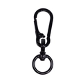 Matte black rotating lobster spring clasp with swivel ring for DIY keychains - Black