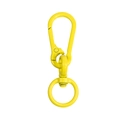 Bright yellow metal spring carabiner key ring with 360-degree swivel connector - Yellow