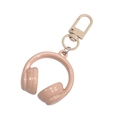 Porte-clés casque audio beige minimaliste avec mousqueton assorti pour sacs et clés - Peint - Couleur Thé au Lait