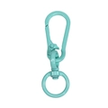 Mint green spring loaded carabiner hook with rotating round base for keychains - Emerald