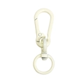 Creamy white matte spring snap hook clasp with swivel ring for DIY bags and keychains - Off-white