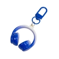 Porte-clés casque en acrylique dégradé bleu et blanc avec mousqueton bleu assorti - Bicolore Blanc+Bleu Roi
