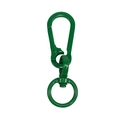 Green painted metal figure-8 spring clasp with 360-degree swivel ring for keychains - Dark Green