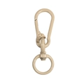 Beige industrial style alloy spring snap hook with 360-degree swivel ring for keychains - Milk Tea