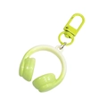 Porte-clés casque en acrylique vert fluo avec fermoir mousqueton en métal assorti - Bicolore Blanc+Vert Fruit