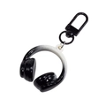 Porte-clés casque en acrylique avec dégradé noir et blanc et fermoir métallique - Bicolore Blanc+Noir