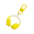 Porte-clés acrylique en forme de casque dégradé jaune et blanc avec mousqueton - Bicolore Blanc+Jaune