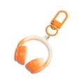 Porte-clés casque dégradé orange avec fermoir mousqueton pour sacs et clés - Bicolore Blanc+Orange