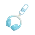 Porte-clés casque en acrylique dégradé bleu et blanc avec mousqueton en plastique - Bicolore Blanc+Bleu