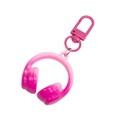 Porte-clés casque dégradé rose brillant avec fermoir à ressort en métal robuste - Bicolore Blanc+Rose Fuchsia