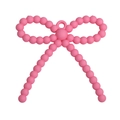 Pink acrylic candy color twist bow pendant bead for DIY necklaces and earring accessories - Peach