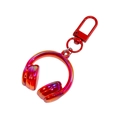 Porte-clés casque en acrylique rouge iridescent avec fini nacré et crochet ressort - Transparent - Rouge