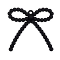 Matte black acrylic twist bow pendant for DIY jewelry and versatile accessories - Black