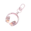 Porte-clés casque en acrylique aurore avec finition laser rose et fermoir métallique - Transparent Rose Clair