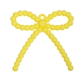 Lemon yellow silicone bow-shaped charm for DIY necklaces and teething accessories - Yellow