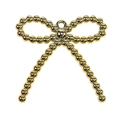 Golden beaded bow pendant accessory with metallic finish for DIY jewelry making - Gold