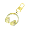 Porte-clés casque en acrylique jaune iridescent avec crochet mousqueton en métal chic - Transparent - Jaune