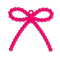 Rose red acrylic bow pendant made of round beads for DIY jewelry and necklaces - Rose Red