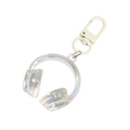 Porte-clés casque en acrylique irisé avec fermoir mousqueton blanc cassé - Transparent Blanc Crème