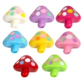 Colorful acrylic mushroom beads with polka dots for DIY jewelry and phone charms - Painted Mushroom - Random Color