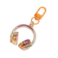 Porte-clés casque en acrylique irisé avec un mousqueton en métal orange vif - Transparent Orange Clair