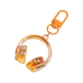 Porte-clés casque en acrylique orange iridescent avec fermoir mousqueton - Transparent Orange Foncé