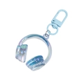 Porte-clés casque iridescent avec crochet bleu ciel et finition en résine dégradée - Transparent - Aigue-marine