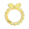 Chiusura a molla rotonda gialla iridescente con fiocco per portachiavi e borse DIY - Giallo chiaro