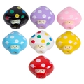 Colorful acrylic mushroom beads for DIY jewelry making in seven vibrant assorted colors - Smile Mushroom - Random Color
