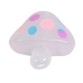Pink and blue dotted translucent silicone mushroom straw cover charm for accessories - Jelly Mushroom - White