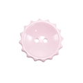 Ciondolo a forma di bottone floreale in acrilico rosa con bordi smerlati per fai da te - Grande Taglia 2 Fori Bordo Seghettato / Rosa Chiaro