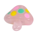 Pink translucent acrylic mushroom bead with colorful dots for DIY jewelry making - Jelly Mushroom - Pink