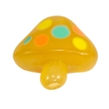 Translucent yellow acrylic mushroom bead with colorful dots for DIY jewelry making - Jelly Mushroom - Yellow
