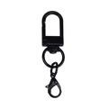 Matte black metal lobster clasp with square swivel hook and ring for DIY keychains - Black