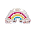 Transparent acrylic rainbow pendant with colorful stripes for DIY jewelry making - Transparent Red Yellow Blue