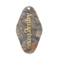 Aquarius zodiac glitter acrylic keychain pendant with marble pattern and gold accents - Aquarius