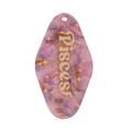 Glitter acrylic Pisces zodiac diamond charm in purple and gold marble pattern - Pisces