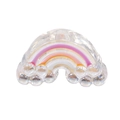 Rainbow acrylic DIY pendant with iridescent finish and pink-orange striped pattern - Transparent Red Orange White