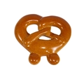 Cute realistic shiny brown pretzel pendant charm with glossy finish and realistic texture - Heart Bread