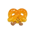 Cute cartoon pretzel pendant with a smiling face and legs for DIY keychains - Cartoon Heart Bread with Feet