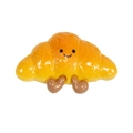 Cute cartoon croissant keychain pendant with smiling face and glossy finish for DIY - Cartoon Croissant with Feet