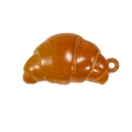Realistic 3D croissant pendant with glossy caramel glaze for DIY keychains and charms - Croissant