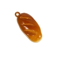 Realistic baguette shaped keychain pendant with glossy caramel brown glaze finish - Baguette/Long Bread