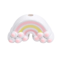 Rainbow cloud acrylic accessory in pink and yellow for DIY keychains and bags - Lacquered - White