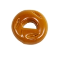 Miniature brown croissant bagel charm with glossy finish for DIY keychain making - Round Bread