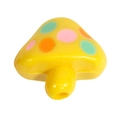 Vibrant yellow acrylic mushroom bead with colorful polka dots for DIY jewelry making - Painted Mushroom - Yellow